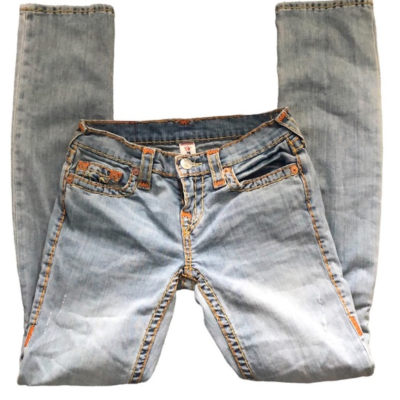 TRUE RELIGION Slim Straight let-out Hem Super T Jeans - Picture 1 of 16